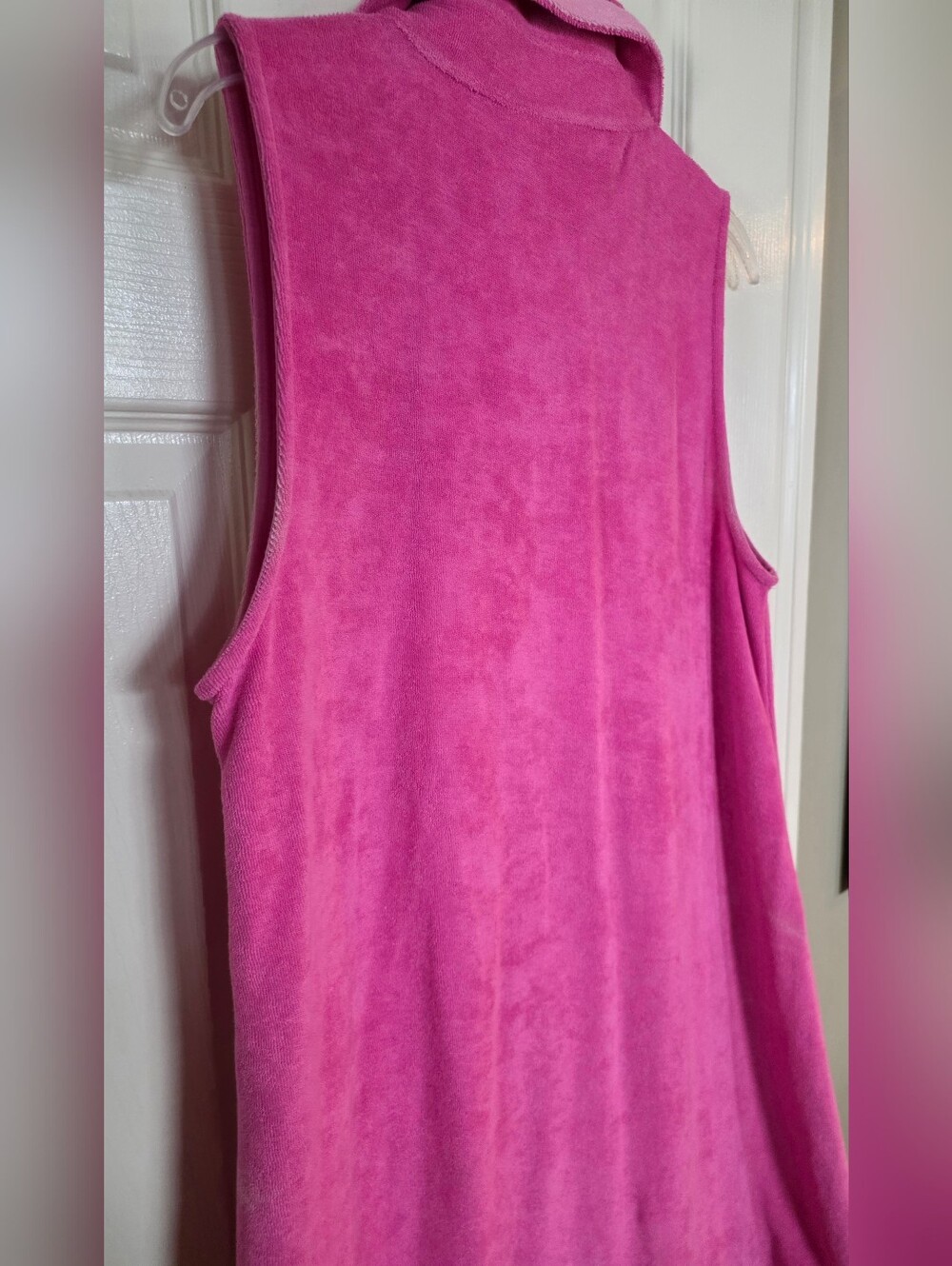 Atlantic Pacific X Lake Darcy Terry Cloth Sleeveless Dress Pink Lychee Medium - Picture 6 of 13